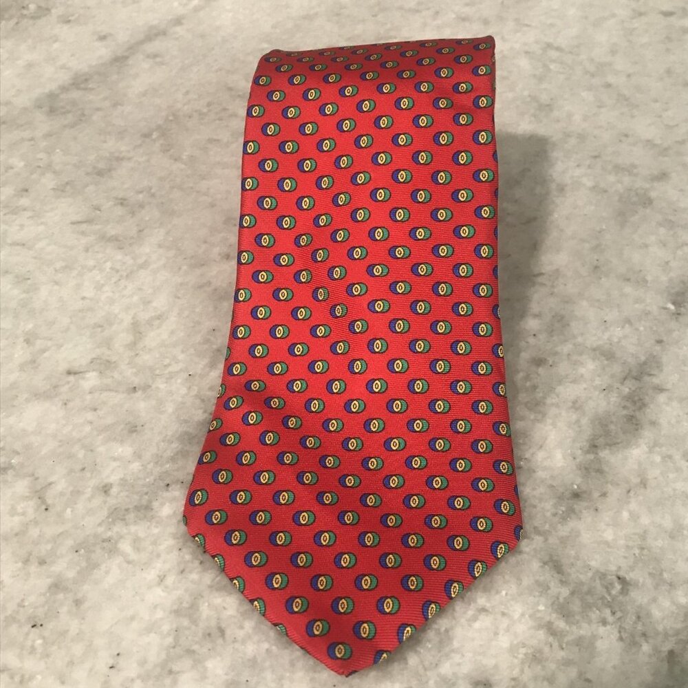 Dion‎ Collection Tie Mens Silk Made In Canada Italian Geometric Pattern Classic